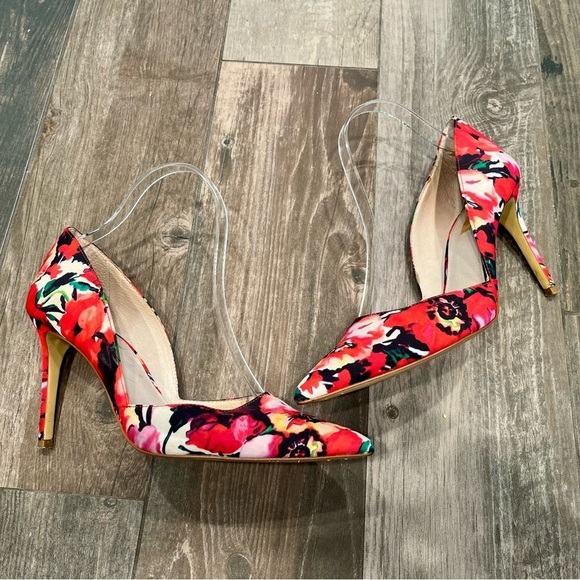 Anthropologie Louise Et Cie Floral D'Orsay Hermosah Pumps Pointed Toe Heel Sz 9 - Picture 5 of 10